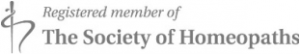 Registered member of The Society of Homeopaths accreditation logo